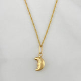 Set Cadena Singapur + Dije Luna / 1,2 gr / 40 cm Oro Amarillo 18K