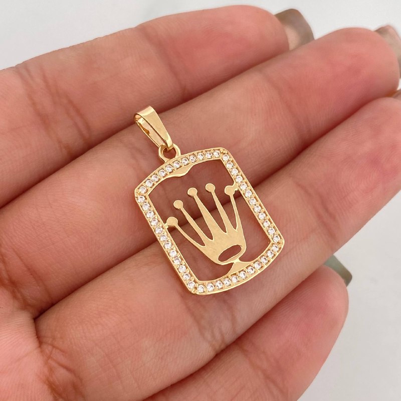 Dije Placa Corona 1.5 g / 2.7 cm Oro Amarillo 18K