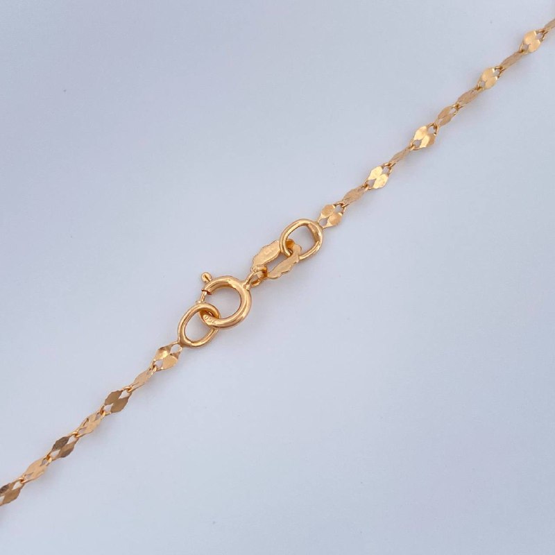 Cadena Flor Espejo 0.9gr / 45cm / Oro Rosa +3 18K $