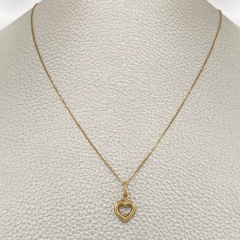 Set Cadena y Dije Veneciana + Silueta Corazon 1.5gr / Oro Amarillo 18K (Oferta) $