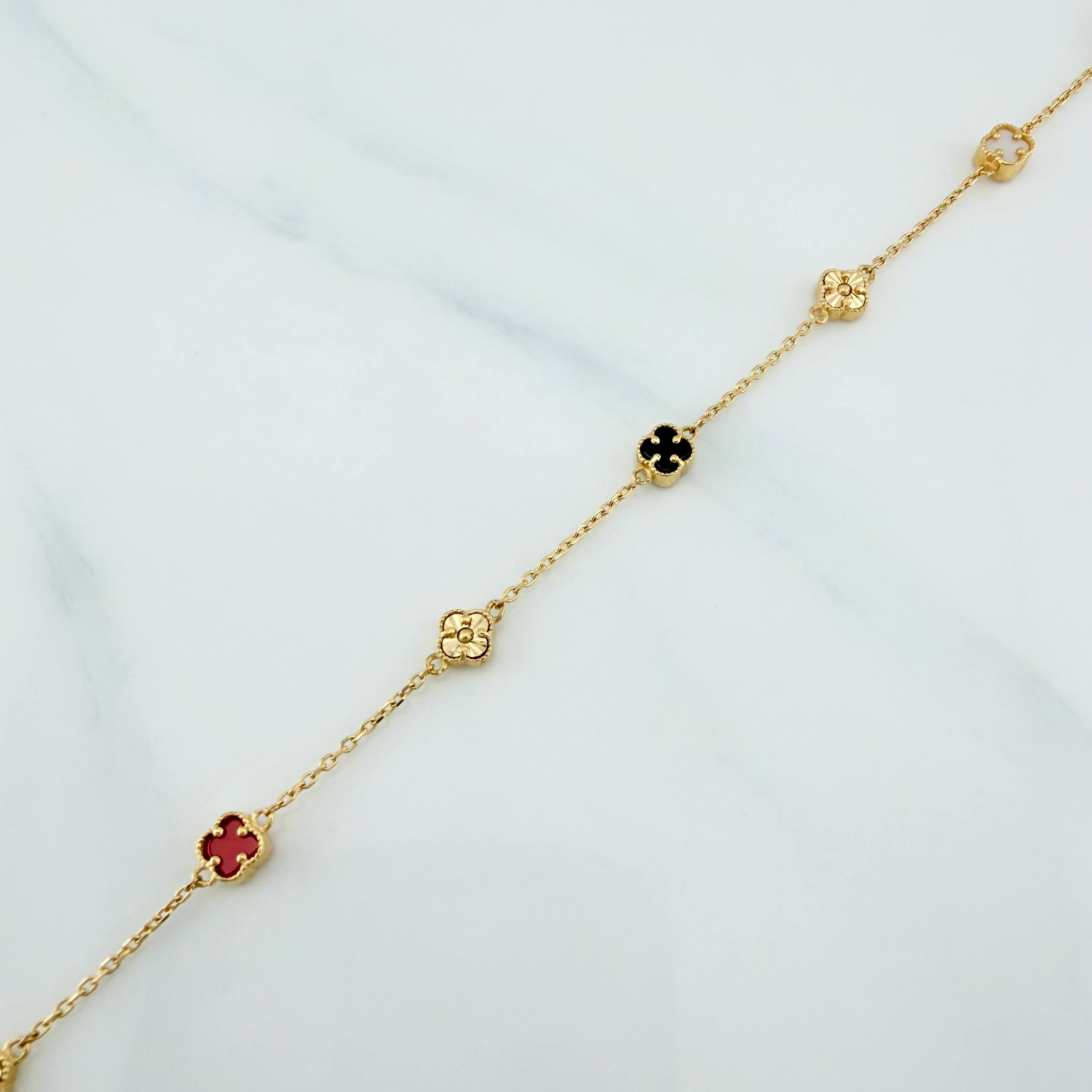 Pulso Trebol Aro Seguido 3.2 g / 21.2 cm / 4.2 mm Oro Amarillo 18K