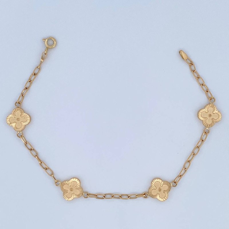 Pulso Trebol 3.9gr / 19cm / Oro 18K &
