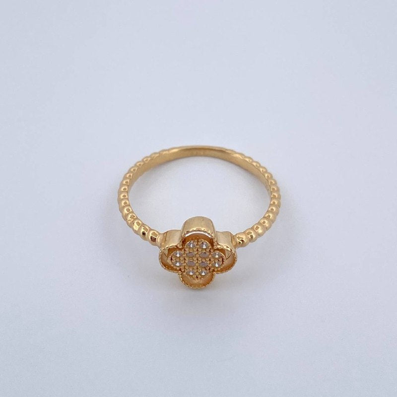 Anillo Trebol 1.95gr / T6 1/2 / Oro 18K &