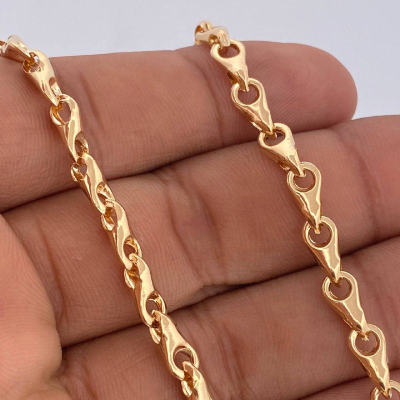 Cadena Rustica Espiga 9.7gr / 47.5cm / Oro Amarillo 18K &