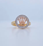 Anillo Corona Rx 3.05gr / T7 / Tres Oros 18K &