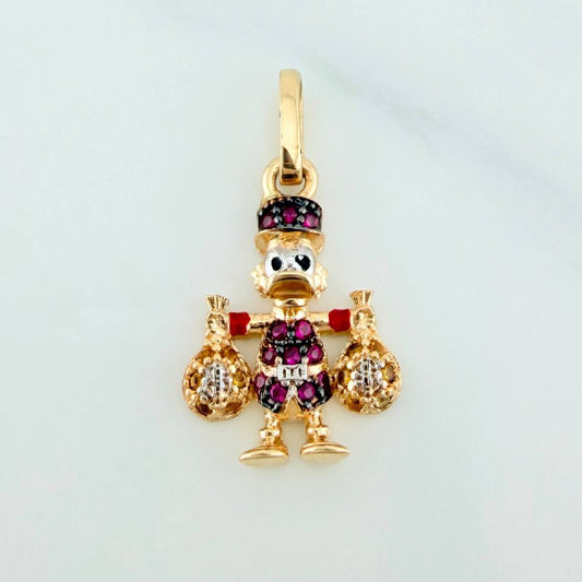 Dije Pato Bolsas Dinero 1.5 g / 2.3 cm Tres Oros 18K