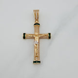 Dije Cruz Cristo 7.5 g / 5.3 cm Dos Oros Amarillo Blanco 18K