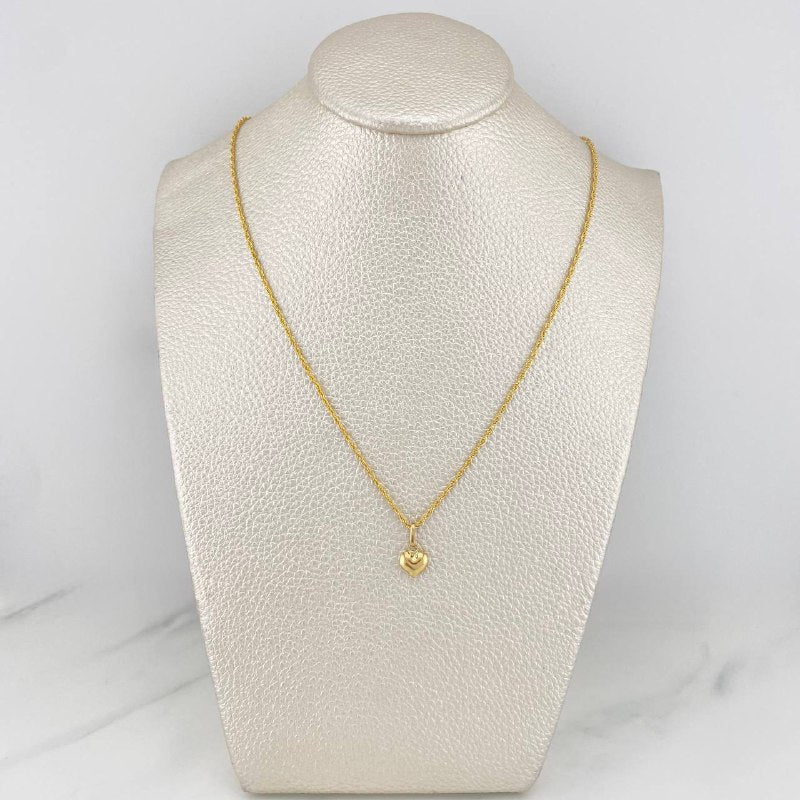 Set Cadena Lazo + Dije Corazón / 1,3 gr / 45 cm Oro Amarillo 18K
