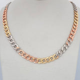 Cadena Cubana 20gr / 60.5cm / Tres Oros +3 14K Italy &