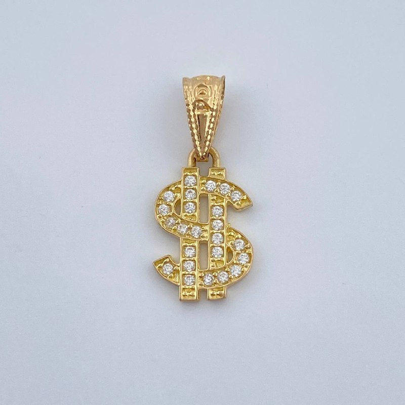 Dije Signo Dólar 0.7gr / 1.8cm / Oro Amarillo 18K &