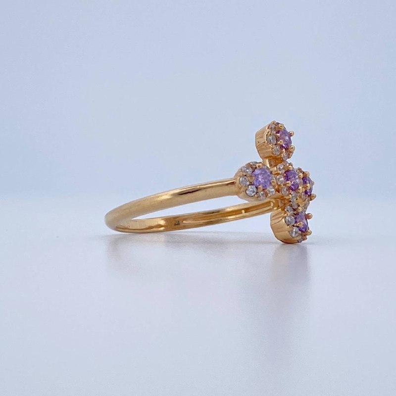 Anillo Cruz Tupida 2.25gr / T6 / Oro Amarillo 18K &