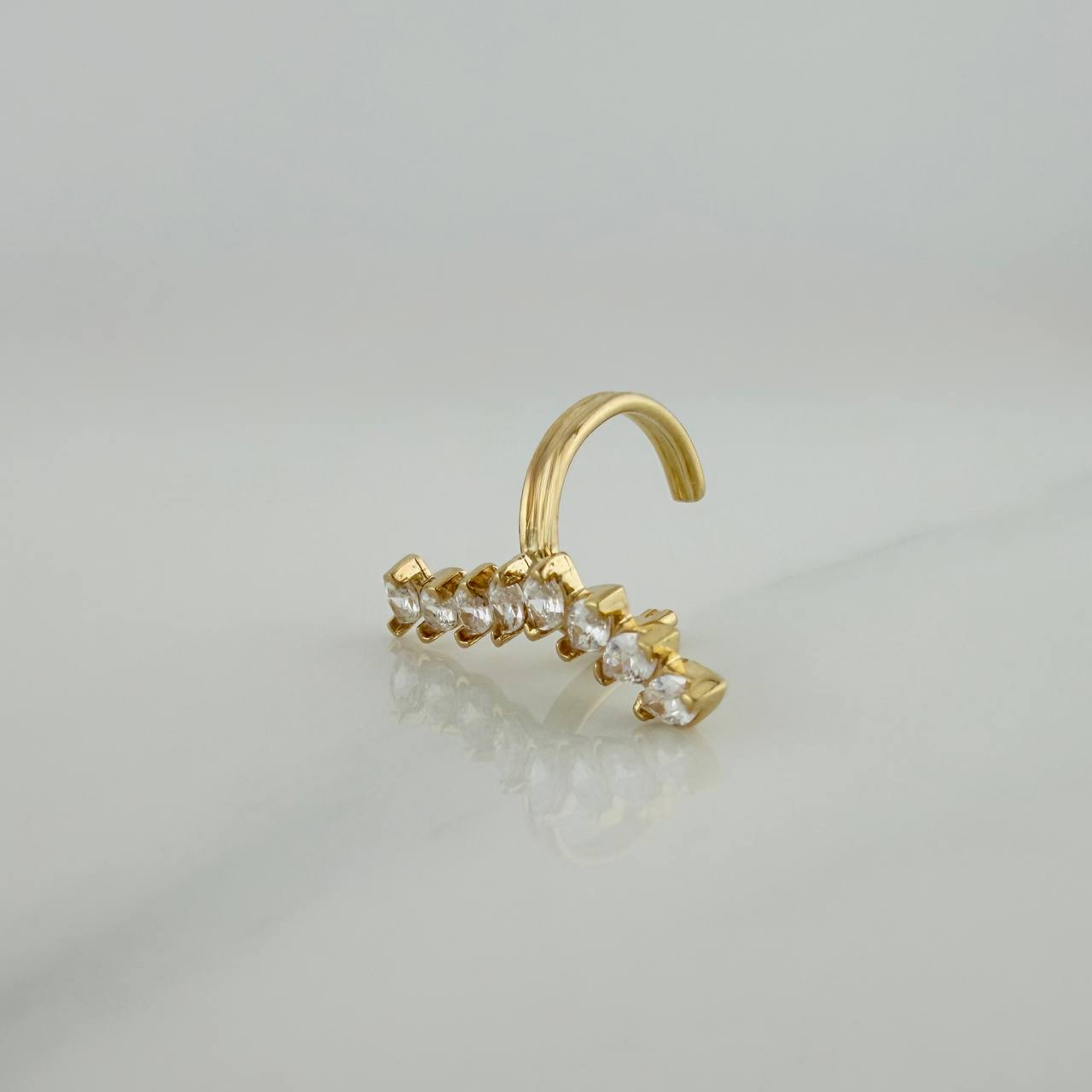 Piercing Earcuff Linea Curva 1.25 g / 1.9 cm Oro Amarillo 18K