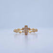 Anillo Cruz Bolas 1.7gr / T7 1/2 / Oro Amarillo 18K &