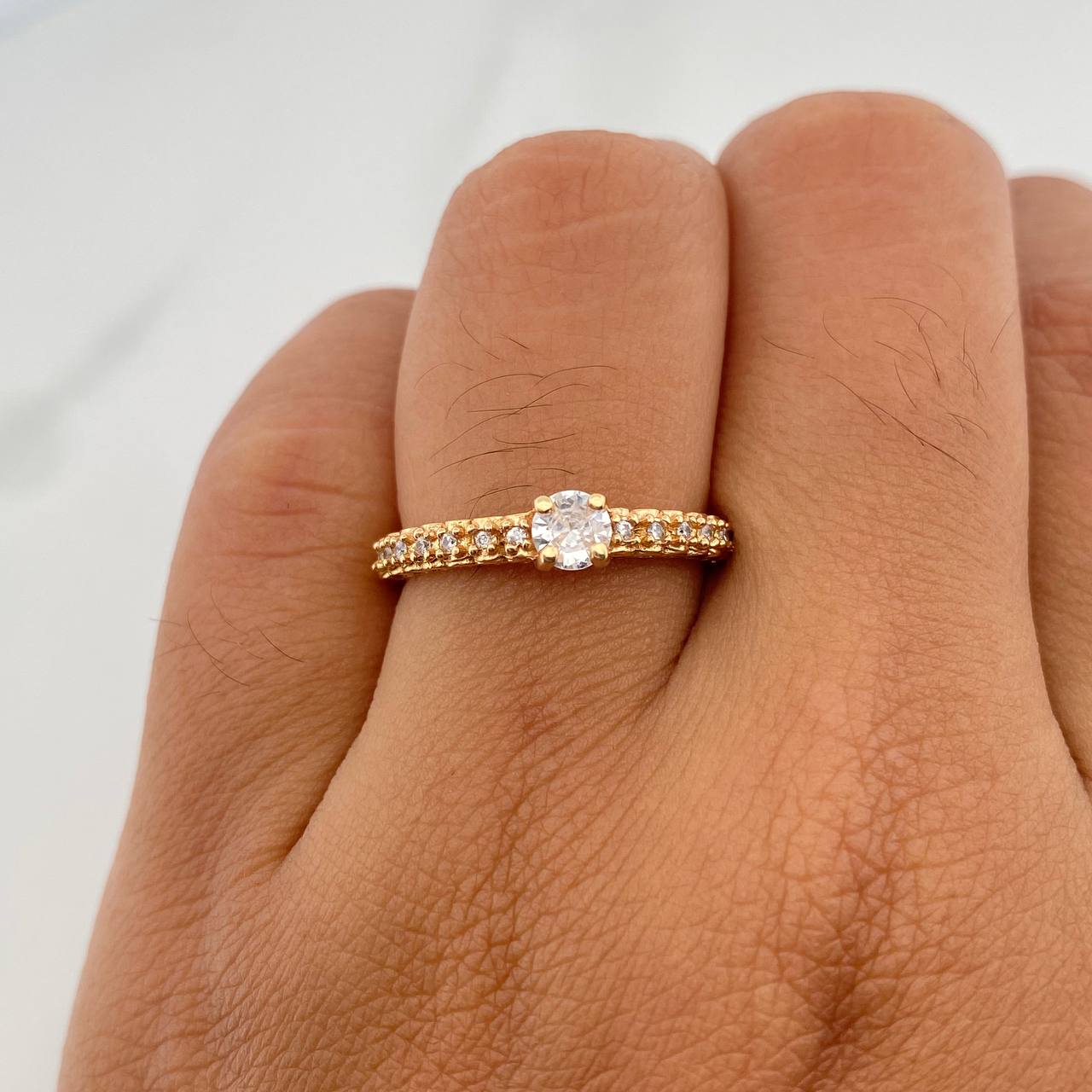Anillo Solitario Churumbela 2gr / T5 3/4 / 2cm / Oro Amarillo 18K $