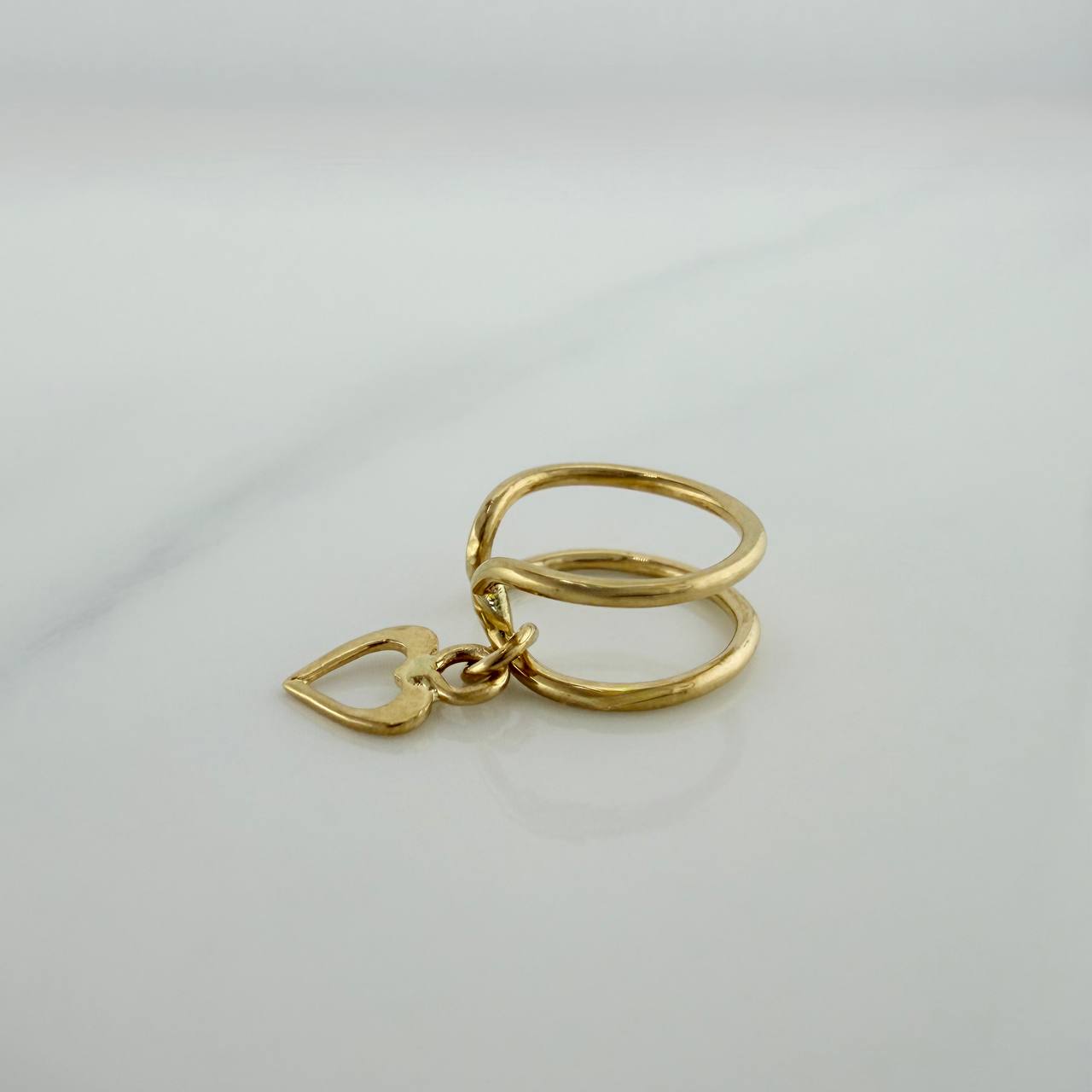 Piercing Simulador Corazon 0.85 g / 1.8 cm Oro Amarillo 18K