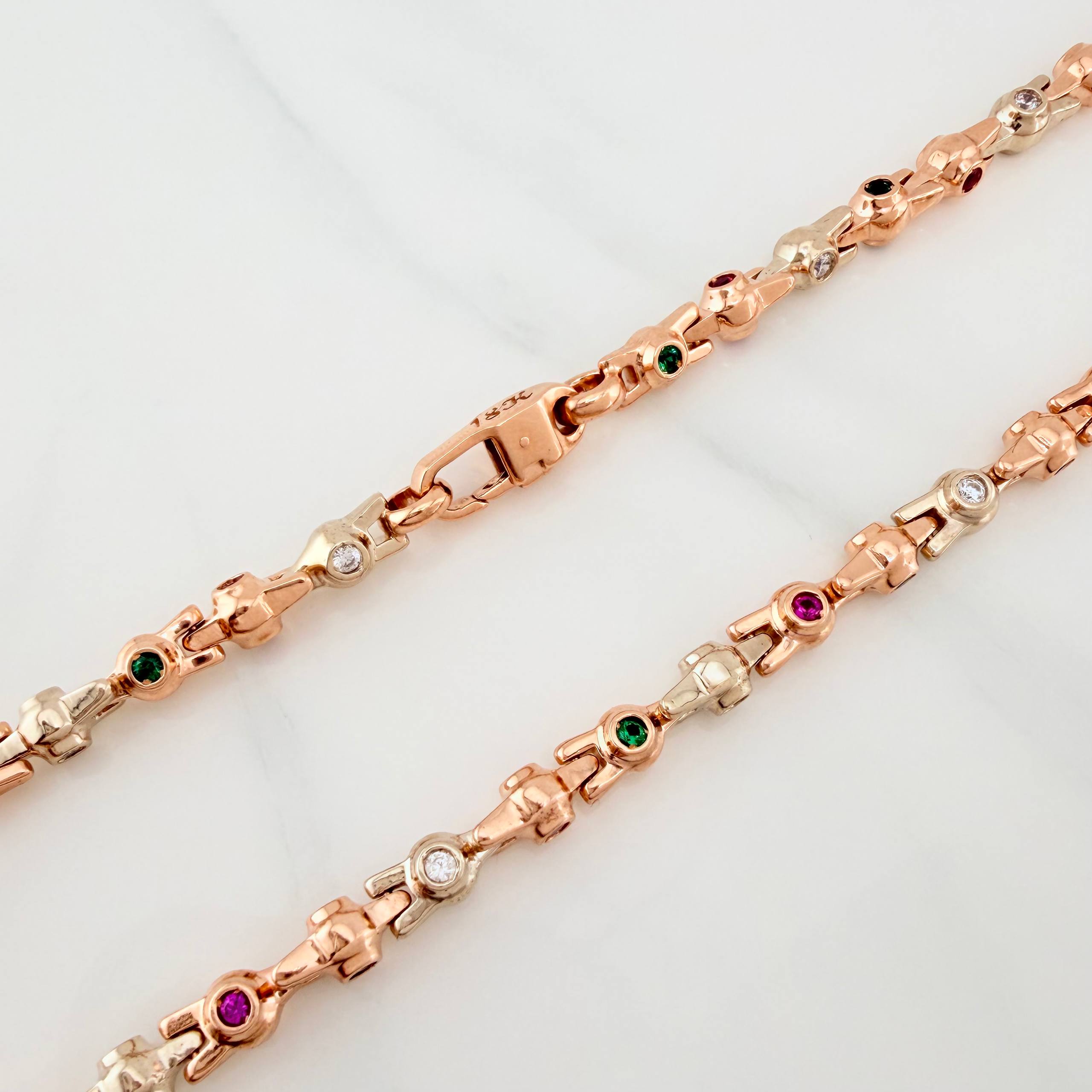 Cadena Rustica Burbujas 86.1 g / 71 cm / 4.65 mm Dos Oros Blanco Rosa 18K
