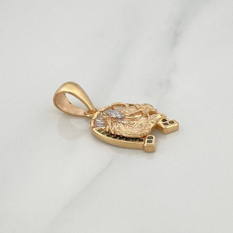 Dije Herradura Caballo 2.55 g / 2.5 cm Dos Oros Amarillo Blanco 18K