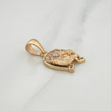 Dije Herradura Caballo 2.55 g / 2.5 cm Dos Oros Amarillo Blanco 18K
