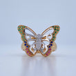 Anillo Mariposa Monarca 4.55gr / T7 1/4 / Dos Oros Amarillo Blanco 18K &