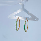 Candongas Encanto Esmeralda 3.2gr / 2.3cm / Oro Amarillo 18K %