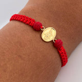 Pulsera Tejida Roja San Miguel Arcángel 0.6gr / Oro Amarillo 18K $