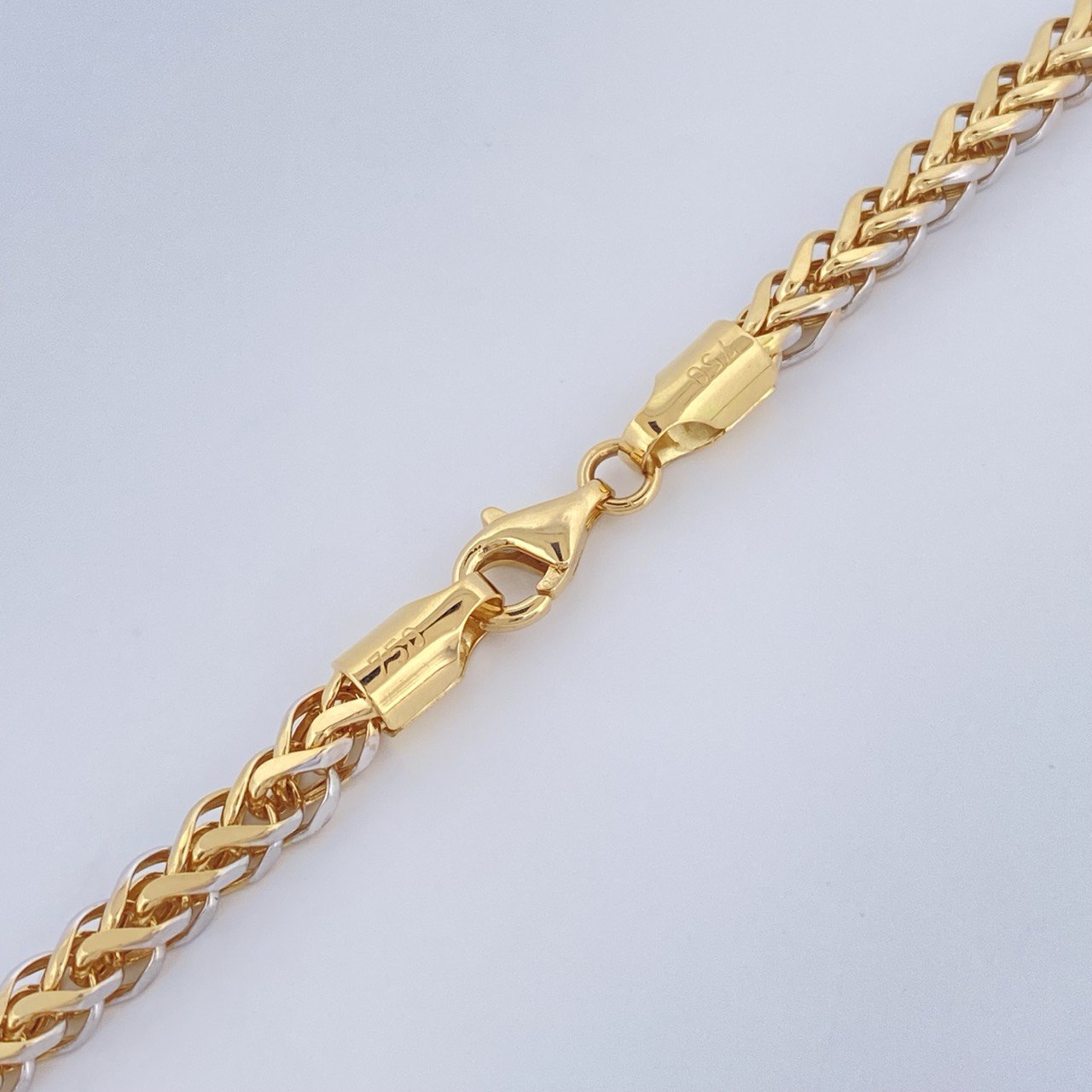 Cadena Franco 17.65gr / 60cm / Dos Oros Amarillo Blanco +3 18K &