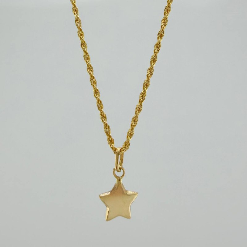 Set Cadena Lazo + Dije Estrella / 1,25 gr / 45 cm Oro Amarillo 18K