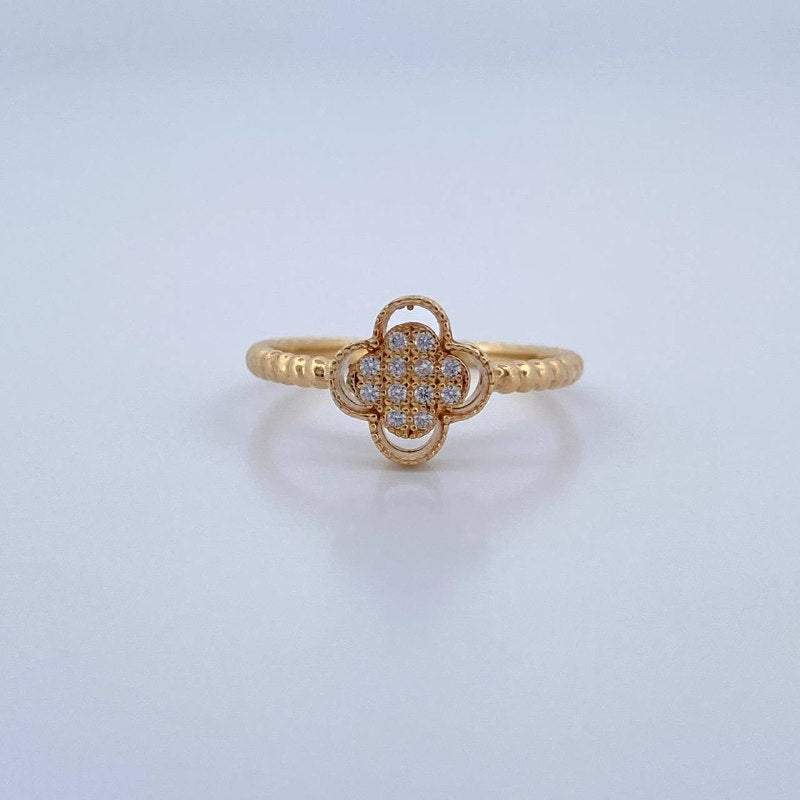 Anillo Trebol 1.95gr / T6 1/2 / Oro 18K &