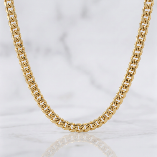 Cadena Cubana 23.2g / 45cm / 6.5mm Oro Amarillo 18K Nac.Esp