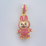 Dije Conejo Sonriente 6.2gr / 3.5cm / Dos Oros Amarillo Blanco 18K &