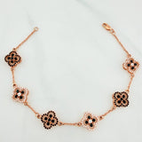 Pulso Trebol 9.9 g / 21 cm / 1.5 mm Oro Rosa 18K