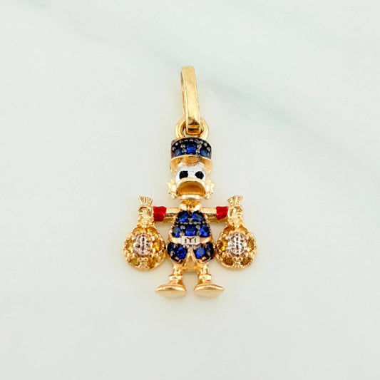 Dije Pato Bolsas Dinero 1.5 g / 2.2 cm Tres Oros 18K