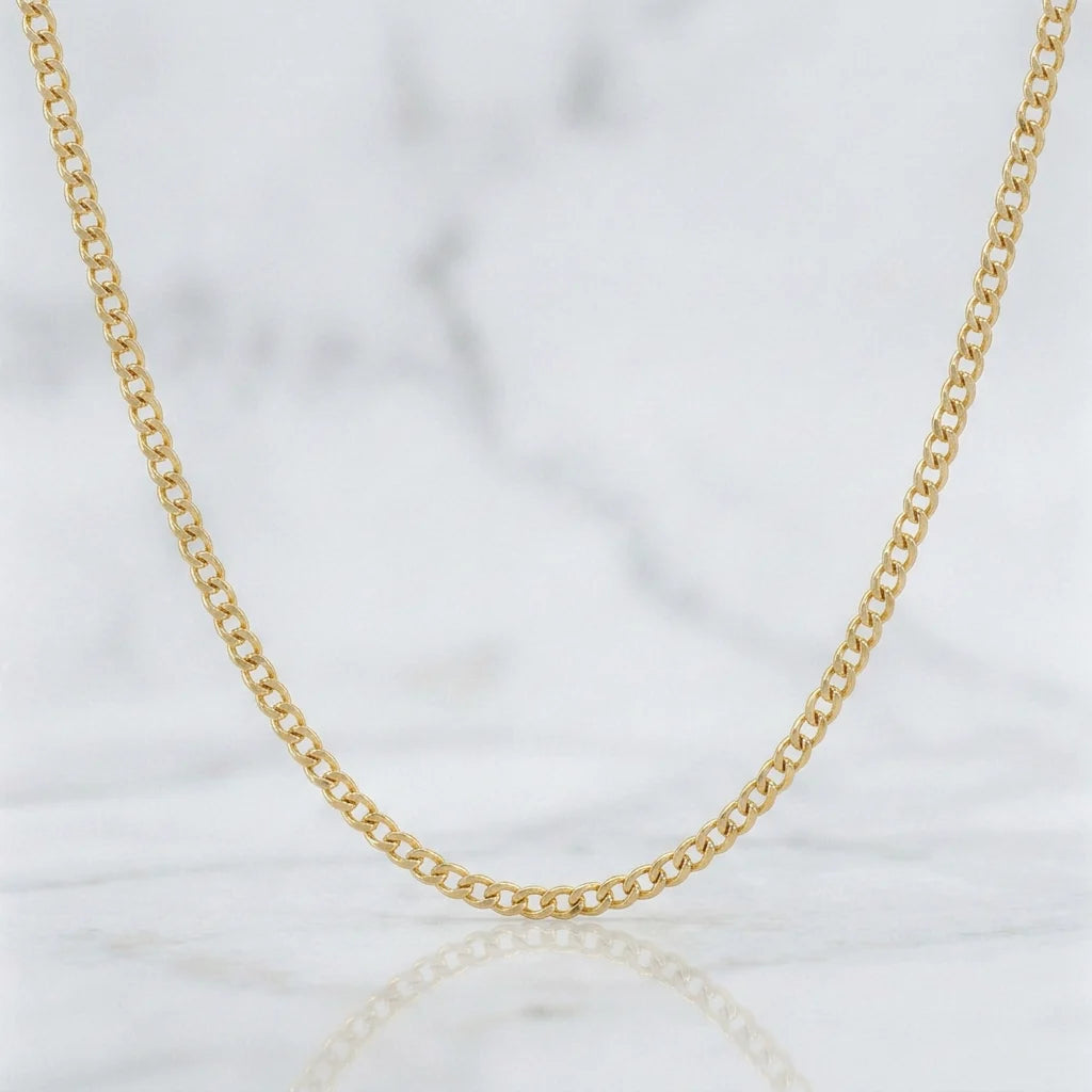 Cadena Cubana 1.7g / 50cm / 1.9mm Oro Amarillo 18K