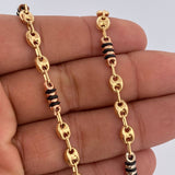 Cadena Rustica Barril Gc 12.75gr / 61.5cm / Tres Oros 18K &