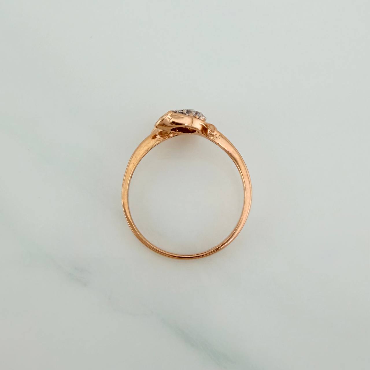 Anillo Rosas 2.7gr / T7 1/4 / 2.2cm / Dos Oros Blanco Rosa 18K