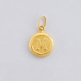 Dije Circulo Letra M 0.35g / 1.6cm Oro Amarillo 18K