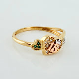 Anillo 15´S 2.2 g / T7 3/4 Tres Oros 18K