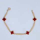 Pulso Trebol Tipo Militar 4.55gr / 19cm / Oro 18K &