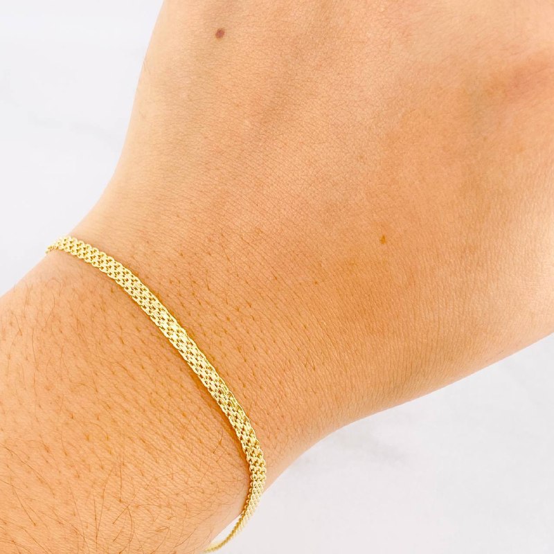 Pulso Chino 1.45g / 19.1cm / 2.45mm Oro Amarillo 18K