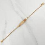 Pulso Bebé Placa Bebe Aro Seguido Corazón 2.8 g / 14 cm / 0.75 mm Oro Amarillo 18K