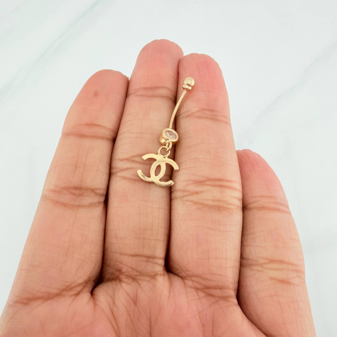 Piercing Ombligo Dije Cc 0.85 g / 3 cm Oro Amarillo 18K