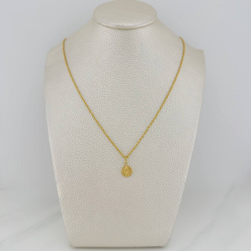 Set Cadena Lazo + Dije San Benito / 1,4 gr / 45.5 cm Oro Amarillo 18K