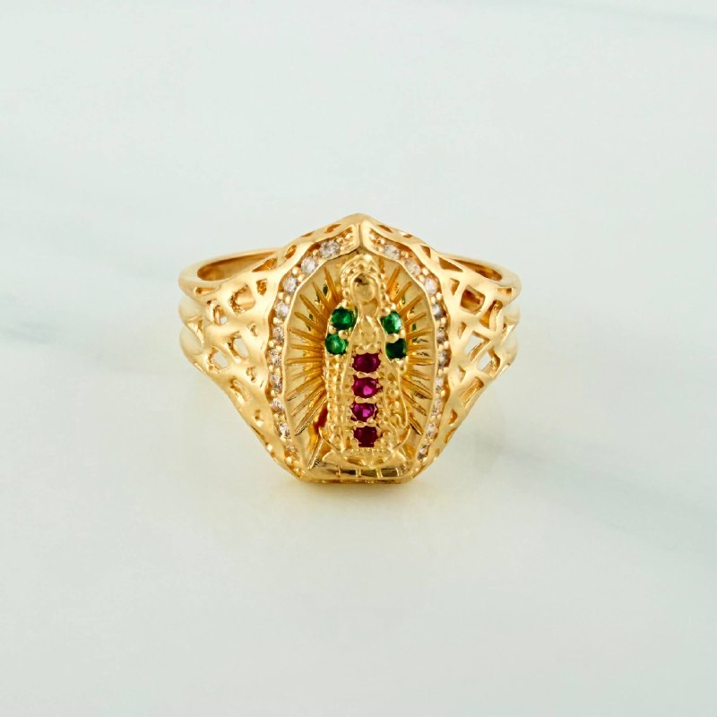 Anillo Virgen De Guadalupe 3.7 g / T6 3/4 Oro Amarillo 18K