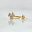 Piercing Curvo Flor 0.65gr / 1cm / Oro Amarillo 18K &
