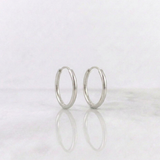 Candongas Aro Liso 0.5gr / 1.3cm / Oro Blanco 18K