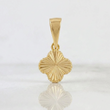 Dije Trébol Diamantado 1.05g / 1.8cm Oro Amarillo 18K