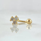 Piercing Curvo Flor 0.65gr / 1cm / Oro Amarillo 18K &