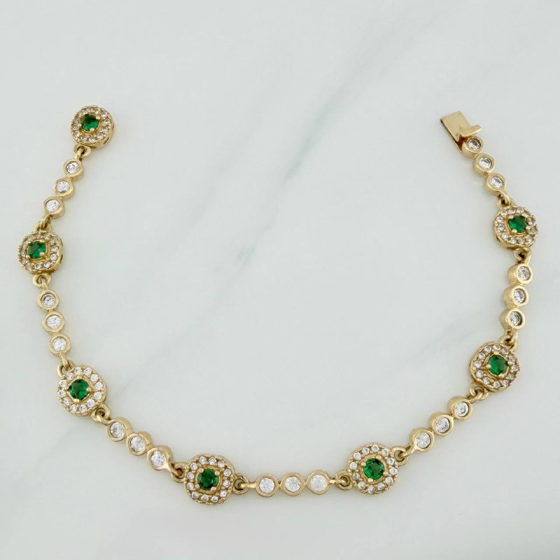 Pulso Tennis Halo 10 g / 18.2 cm / 7.14 mm Oro Amarillo 18K