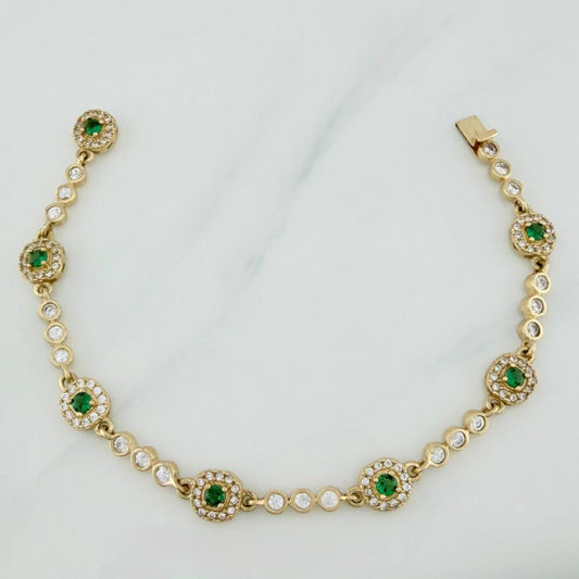 Pulso Tennis Halo 10 g / 18.2 cm / 7.14 mm Oro Amarillo 18K