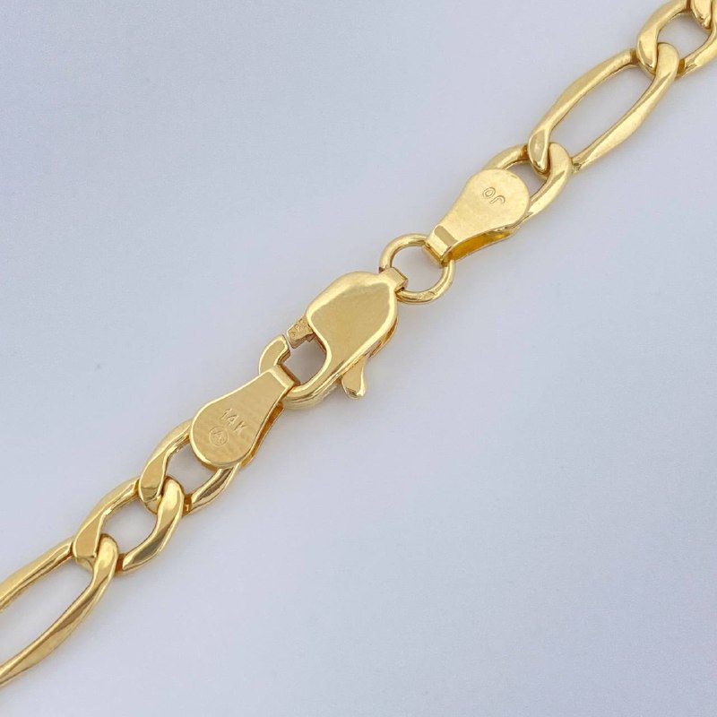 Cadena Figaro 6.45gr / 61cm / Oro Amarillo +1 14K Italy $